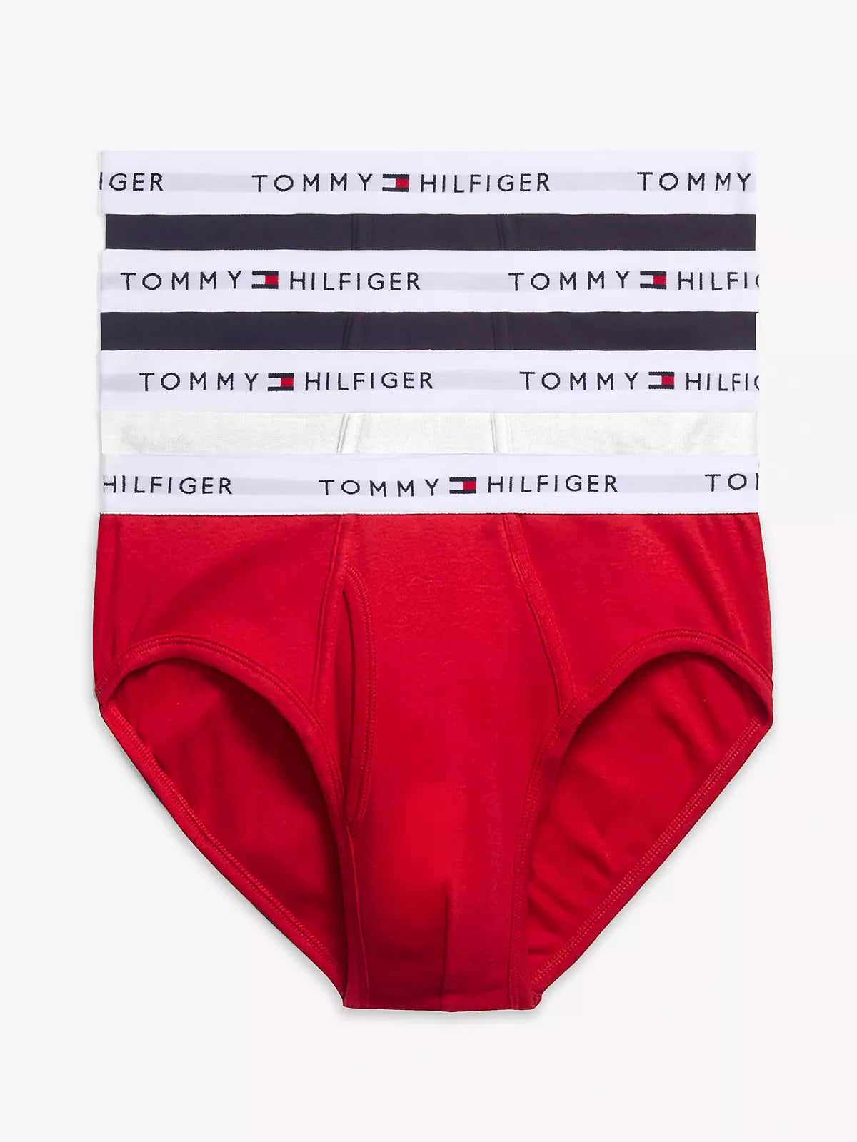 Tommy Hilfiger Men's 4-Pack Cotton Classics Red White Blue Briefs