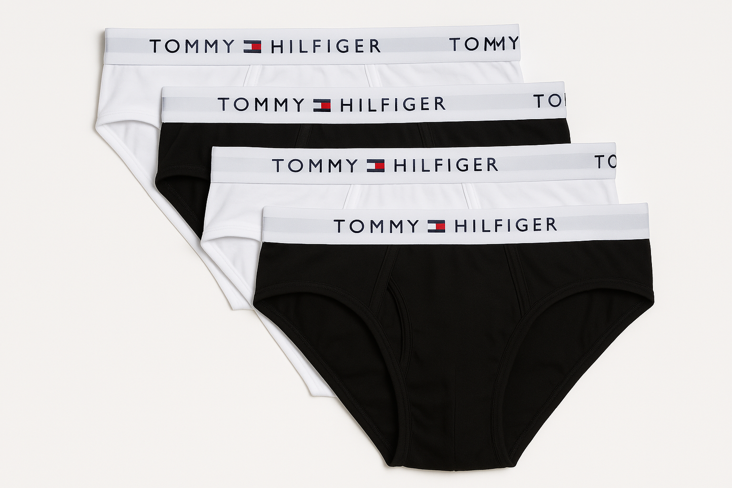 Tommy Hilfiger Men's 4-Pack Cotton Classics White Black Briefs