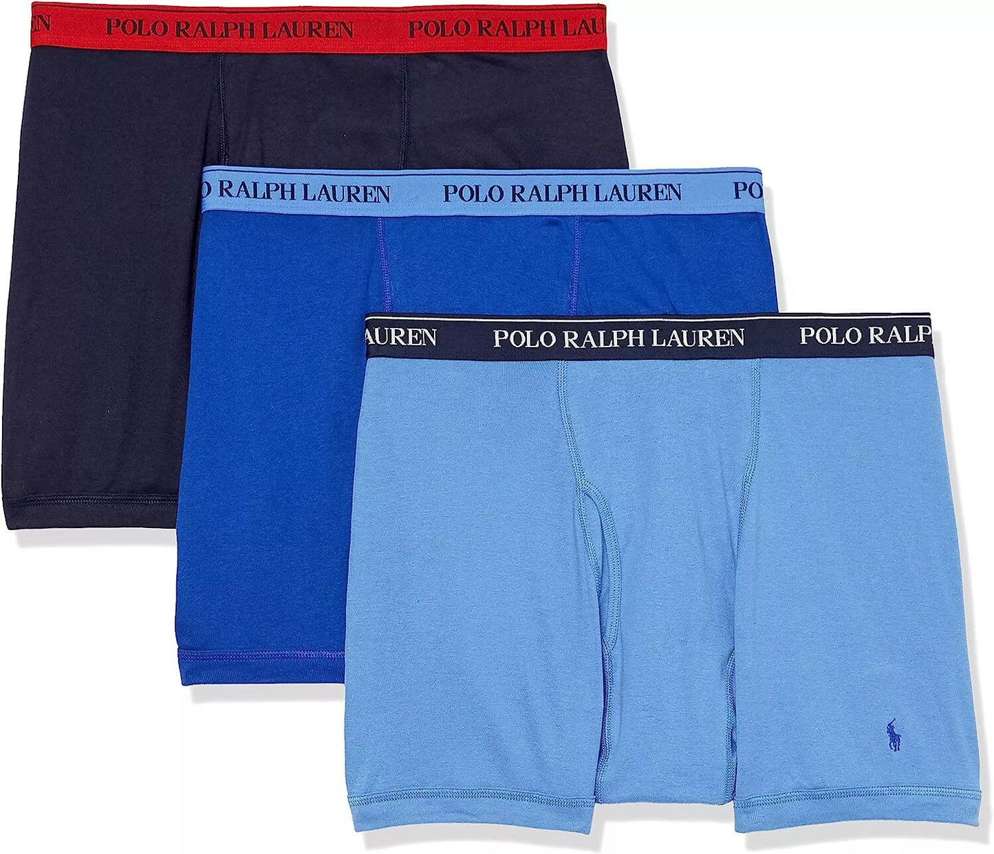 Polo Ralph Lauren Men's 3-Pack Classic Cotton Boxer Briefs Blue