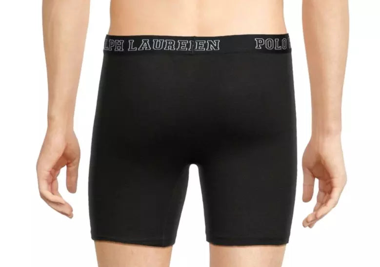Polo Ralph Lauren Men's 3-Pack Classic Soft Mesh Boxer Briefs Black