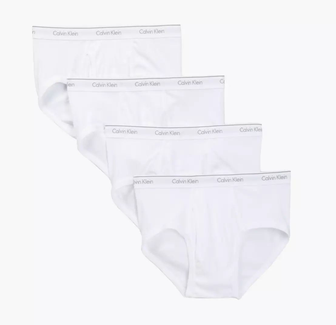 Calvin Klein Men's 4 Pack Classic Fit Cotton Briefs White
